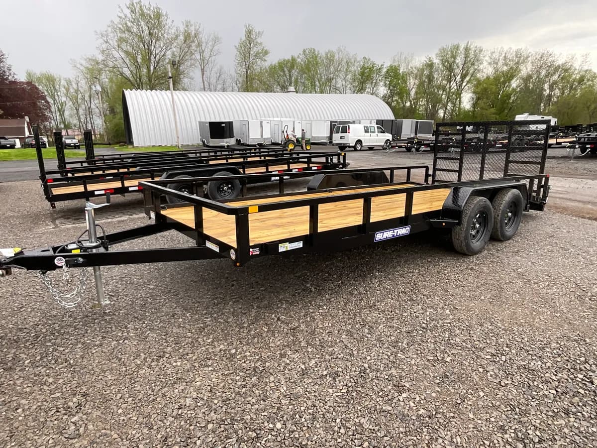 Sure-Trac 7x16 (14+2) 7K Tube Top Utility Beavertail Trailer - View 1